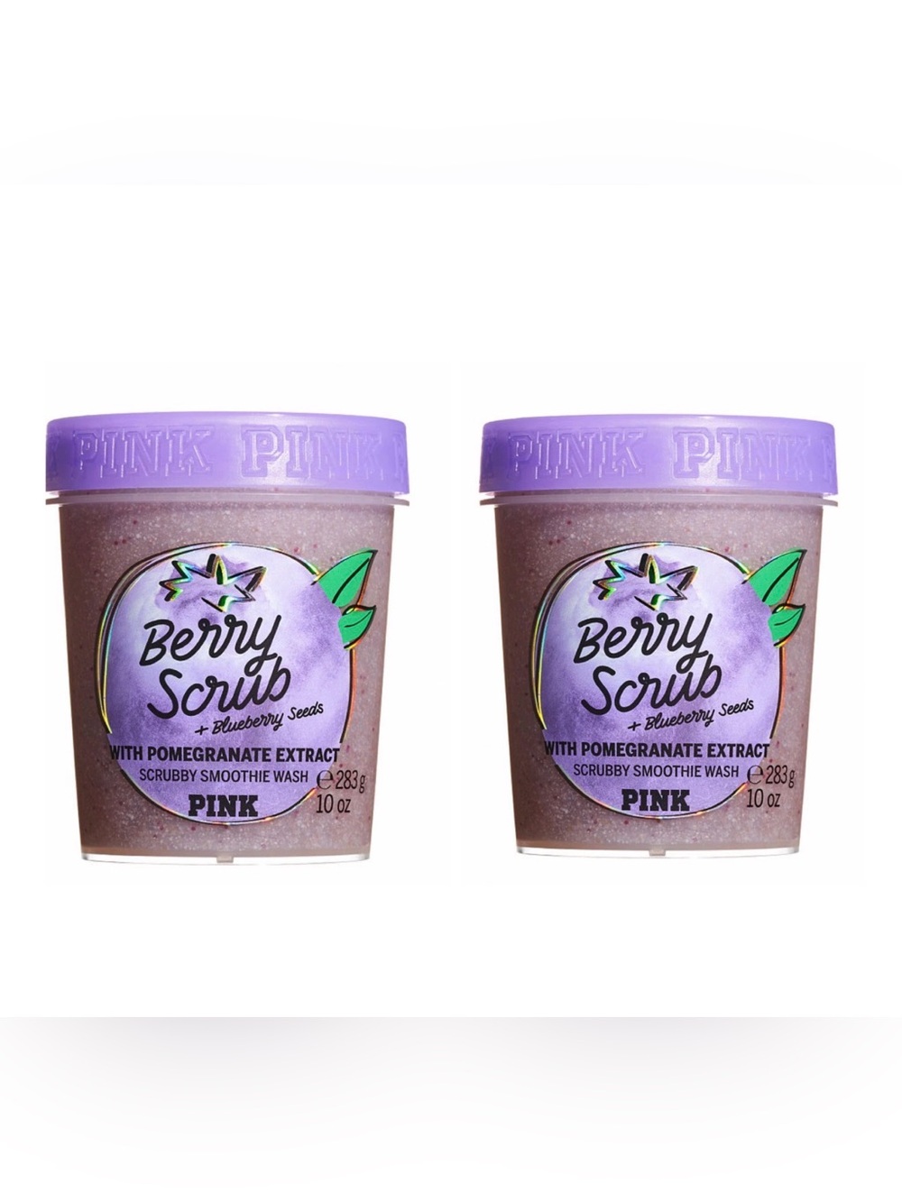 Victoria's Secret PINK Berry Scrub Scrubby Smoothie Wash ~ 10 fl.oz.( Lot of 2 )